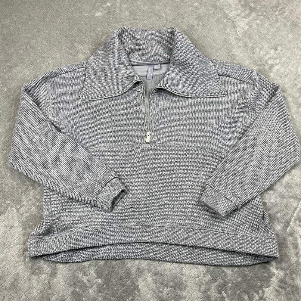 Sweaty Betty Boucle‎ Half Zip Sweatshirt Womens Small US 8 Charcoal Minor flaws